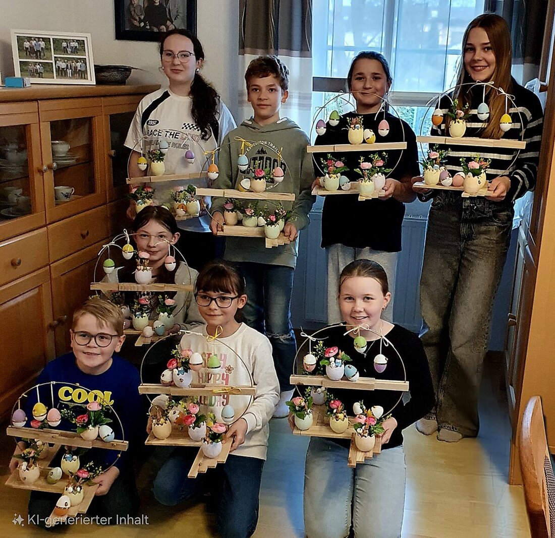 Weiden. Beim Osterbasteln der Siedlergemeinschaft Rehbühl fertigten Kinder und Jugendliche mit Begeisterung individuelle Osterdekorationen. Nach 2,5 Stunden waren alle stolz auf ihre kunstvollen Ergebnisse.