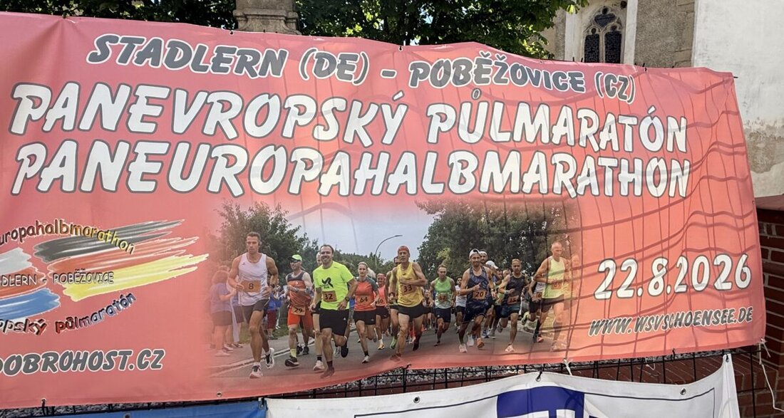 Weiden. Zum 18. Paneuropa-Halbmarathon am Samstag, 22. August 2026, starteten in Stadlern 111 Läuferinnen und Läufer, 100 erreichten das Ziel in Poběžovice. Die anspruchsvolle, grenzüberschreitende Strecke begeisterte.