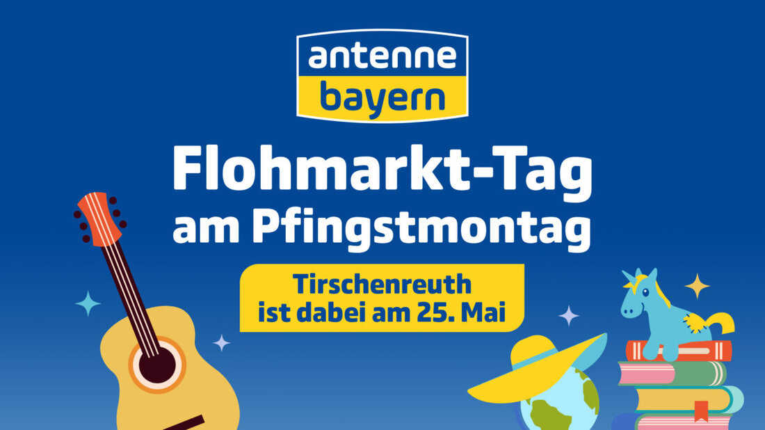Tirschenreuth. Am Pfingstmontag, 25. Mai 2026, wird die ganze Stadt zum offenen Flohmarkt – als Teil des „Großen Flohmarkttags“ von Antenne Bayern. Stände stehen vor den Häusern; mitmachen ist kostenfrei.