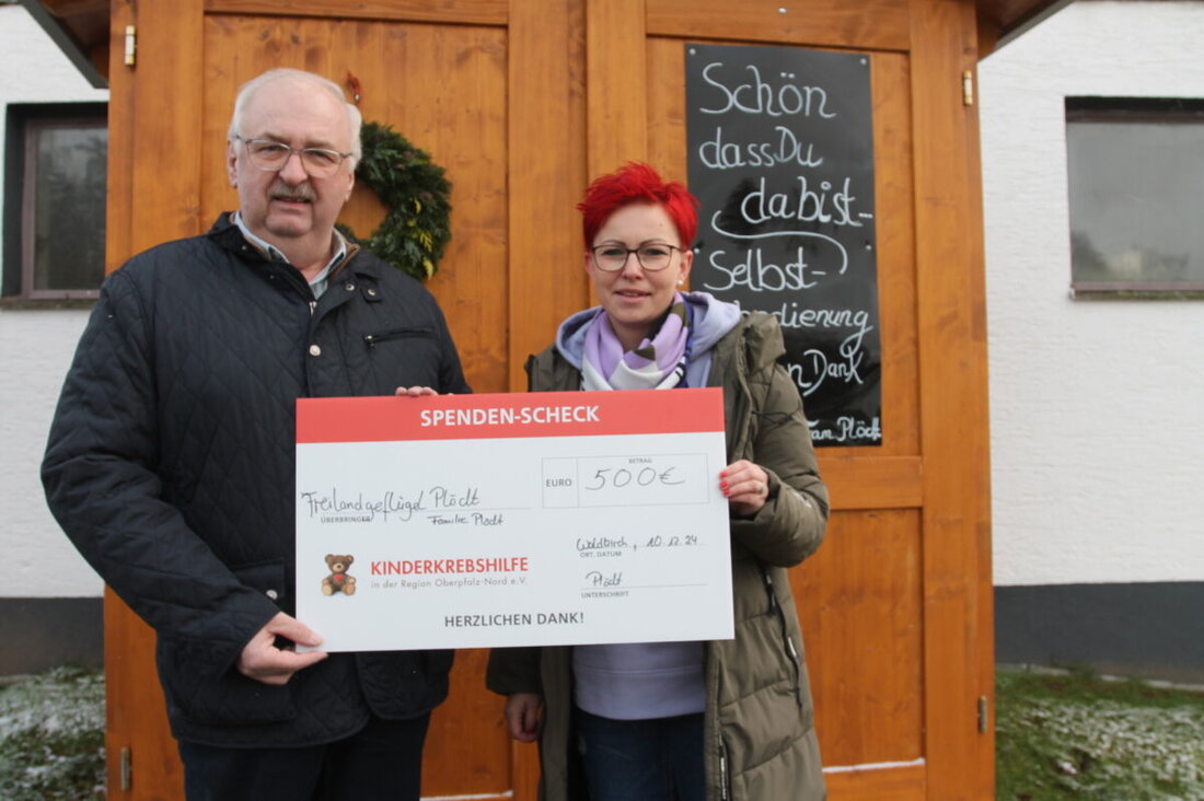Waldkirch. Michaela Plödt spendete den Erlös vom Adventsmarkt, über 500 Euro, an die Kinderkrebshilfe Oberpfalz Nord e.V., die derzeit 102 Familien unterstützt.