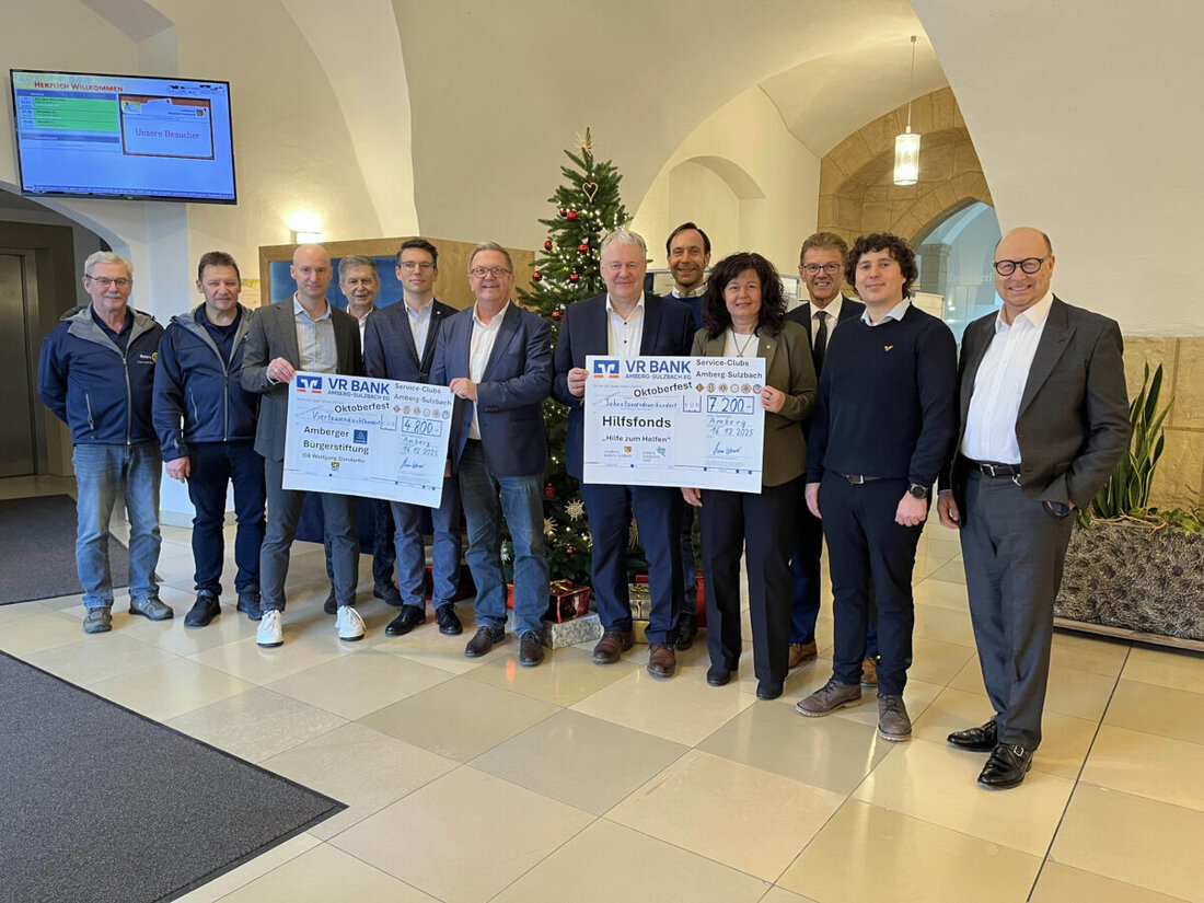 Amberg-Sulzbach. Beim gemeinsamen Oktoberfest in Illschwang sammelten Serviceclubs aus Stadt und Landkreis 10.000 Euro. 7.200 Euro gehen an Hilfe zum Helfen, 4.800 Euro an die Amberger Bürgerstiftung für ältere Menschen.