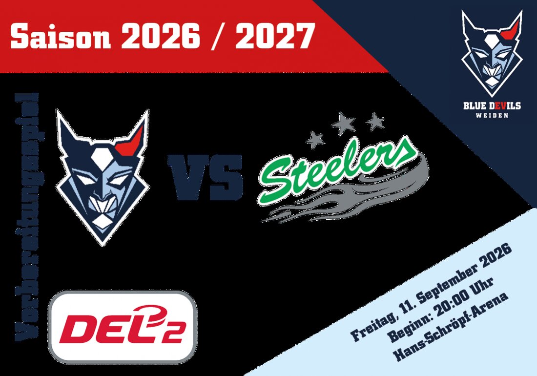 Weiden. Der Veranstalter Blue Devils Spielbetriebs präsentiert ein Event in Weiden, Hans-Schröpf-Arena (Eisstadion). Ticket gibt es auf okticket.de, dort finden Interessierte weitere Informationen zum Standort Weiden, Hans-Schröpf-Arena (Eisstadion).