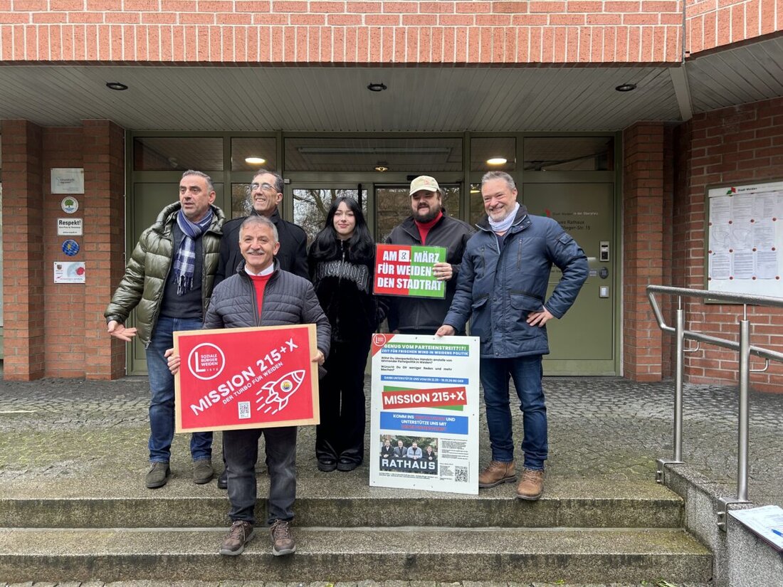 Weiden. Seit dem 9. Dezember 2025 sammelt die Liste „Soziale Bürger Weiden“ e. V. Unterschriften von Deutschen sowie EU-Bürgern aus Weiden zur Unterstützung des Wahlantritts der Liste zur Kommunalwahl.