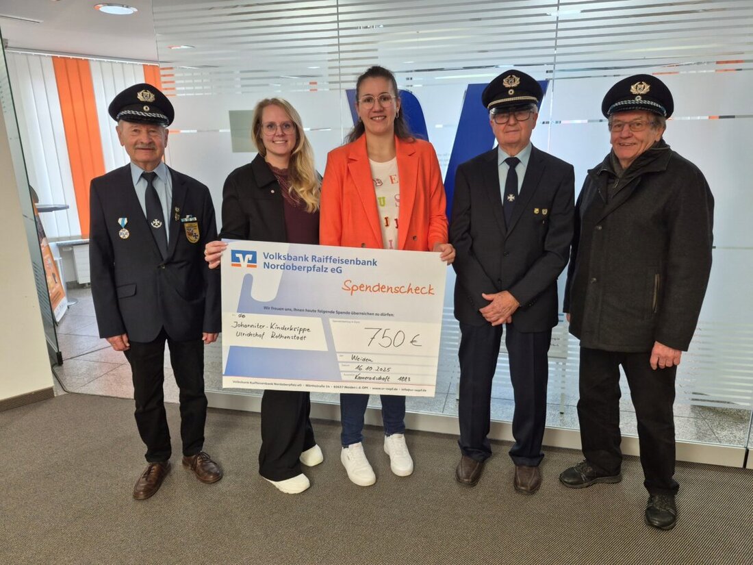 Rothenstadt. Die Kameradschaft 1883 Rothenstadt spendete 750 Euro an die Johanniter-Kinderkrippe „Ulrichshof“. Weitere 750 Euro gingen an den Kindergarten St. Wolfgang und die BRK-Bereitschaft; für neue Spielgeräte.