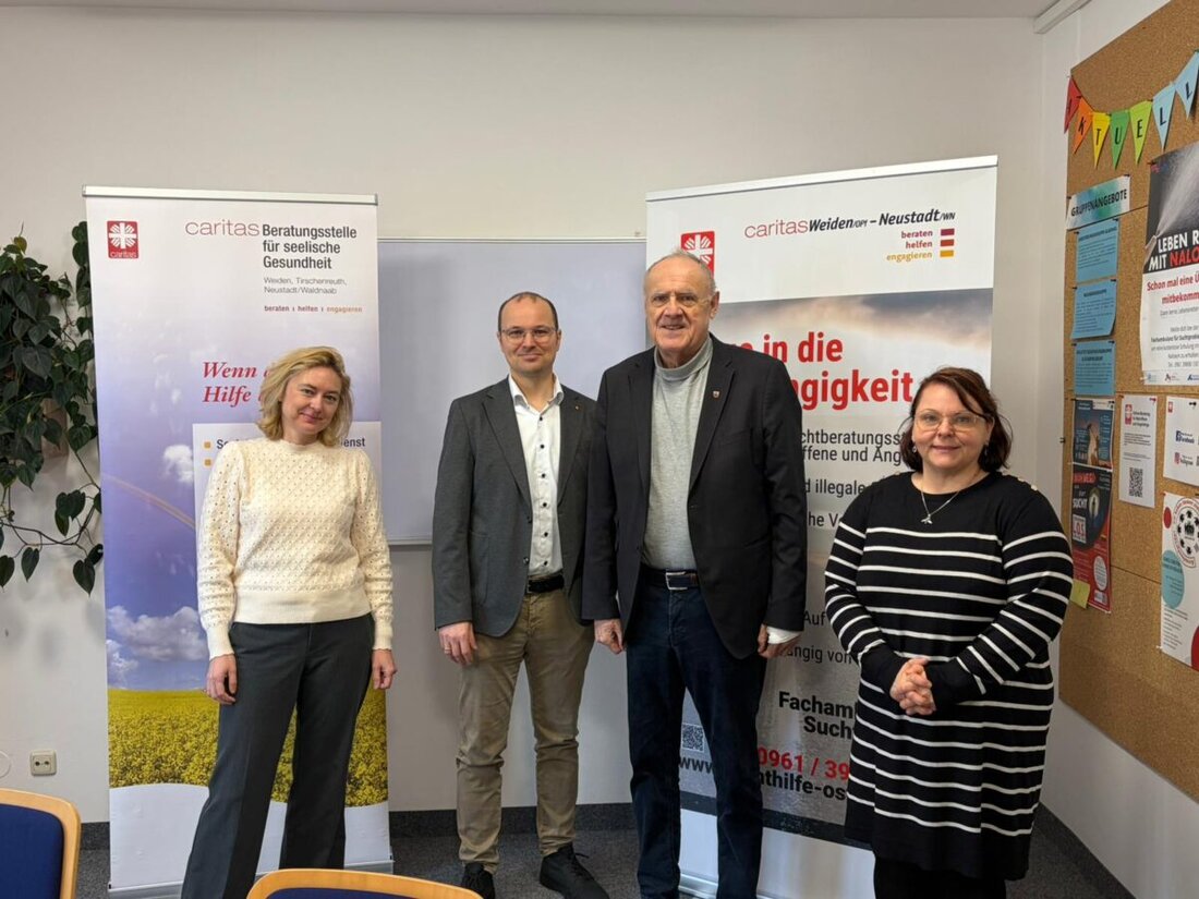 Weiden. Die Caritas Weiden-Neustadt zählte 2025 1.580 Hilfesuchende. Der Bedarf an Beratung bei seelischen Krisen und Sucht steigt deutlich. Bezirkstagsvize Lothar Höher betont die Bedeutung; der Bezirk ist größter Geldgeber.