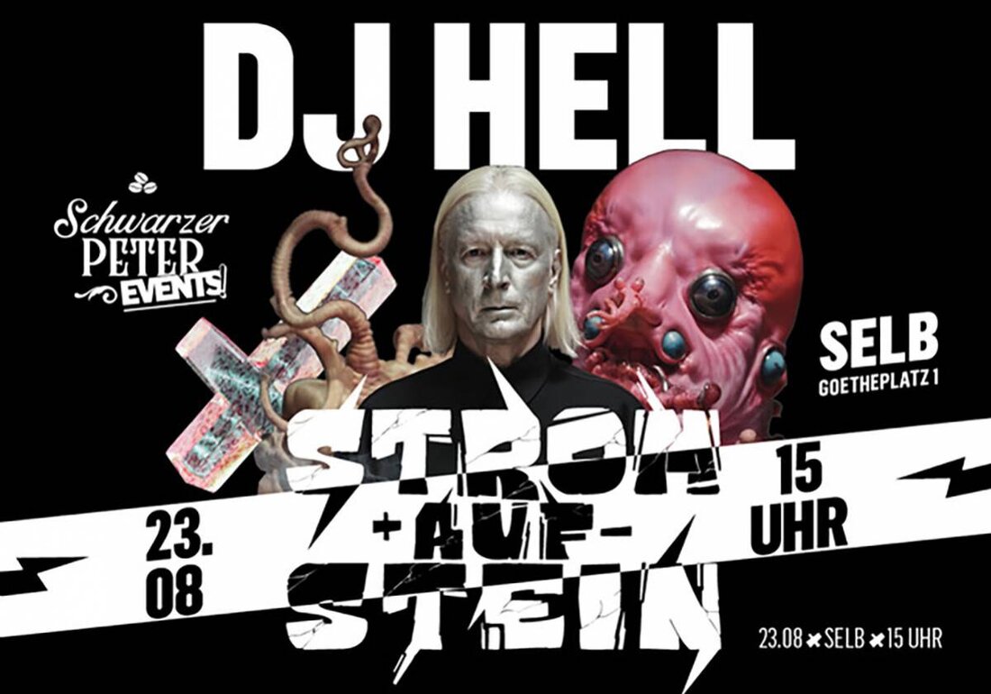 Selb. Das erste "Strom auf Stein" Elektrofest, veranstaltet von Schwarzer Peter Rösterei & Café findet am 23. August 2025 statt, mit DJ Hell als Headliner und drei weiteren DJs. Tickets sind auf okticket.de erhältlich, wo Besucher sich auf einen Tag voller Musik, Tanz und guter Laune von 15.00 bis 24.00 Uhr freuen können.