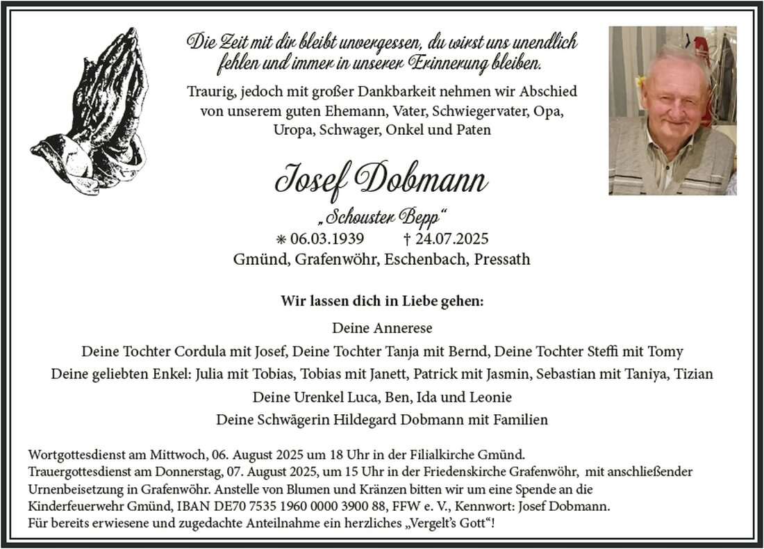 Begleitet durch: Bestattung Bauer - Weiden