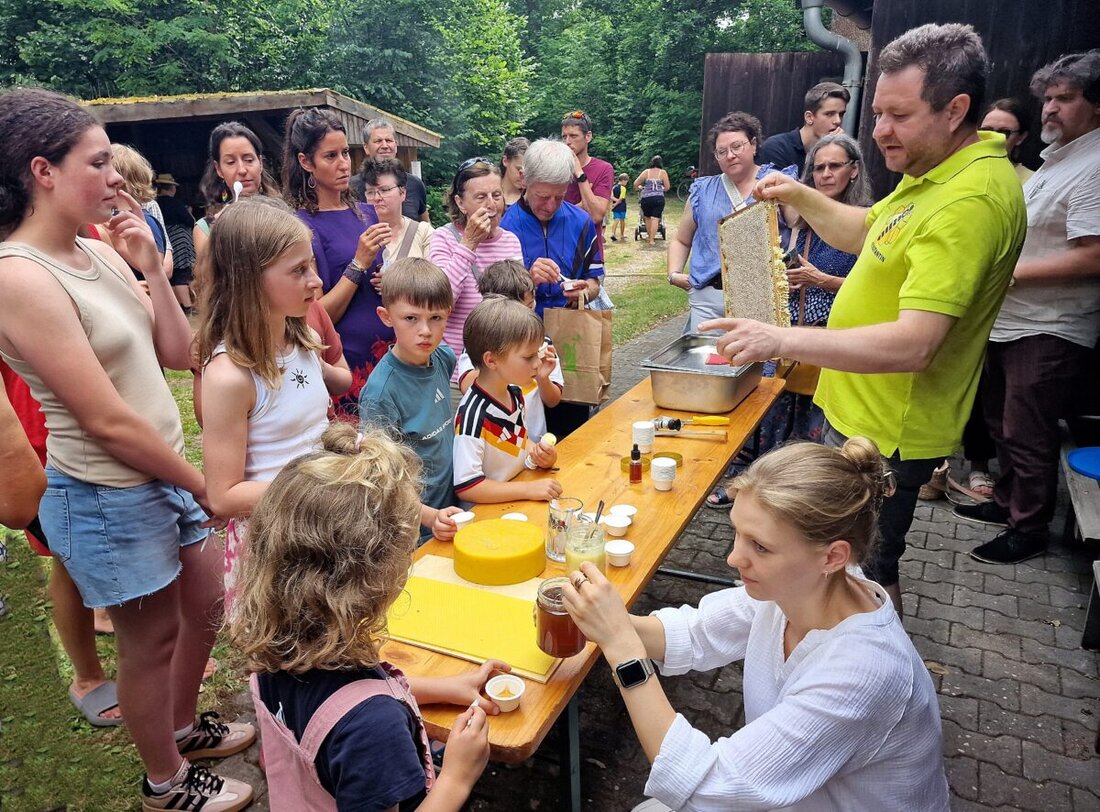 Weiden. Viele Besucher kamen zum Tag der offenen Tür des Bienenzuchtvereins im Bienenheim Merklmooslohe und tauchten in die Welt der Honigbienen ein. Vorführungen, Kinderprogramm und Informationen zur Imkerei begeisterten.