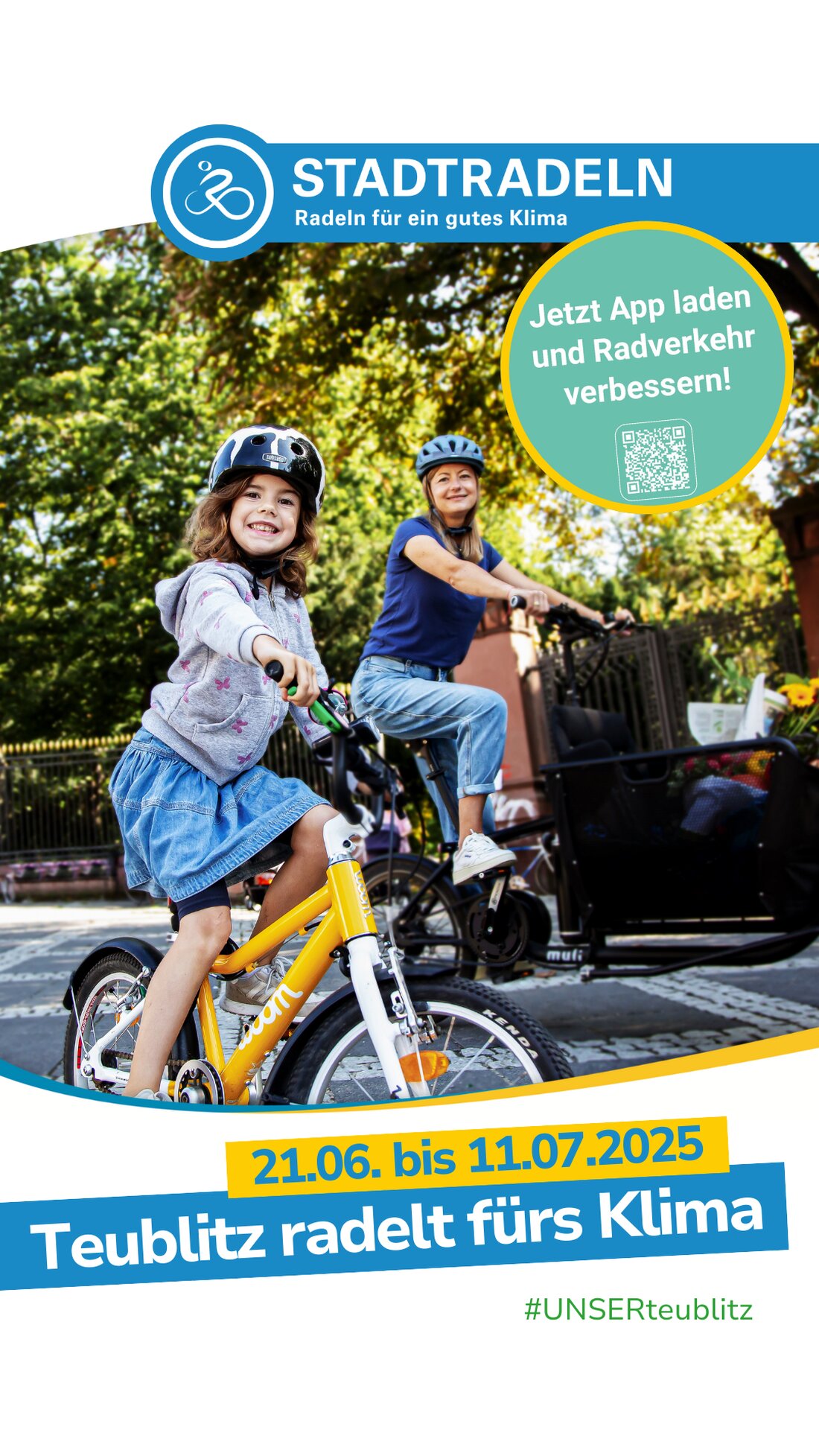 Teublitz. Vom 21. Juni bis 12. Juli 2025 ruft Teublitz seine Bürger zur Teilnahme am STADTRADELN auf, um für den Klimaschutz Kilometer zu sammeln. Die Aktion stärkt Gesundheit und fördert den Austausch über Radinfrastruktur.