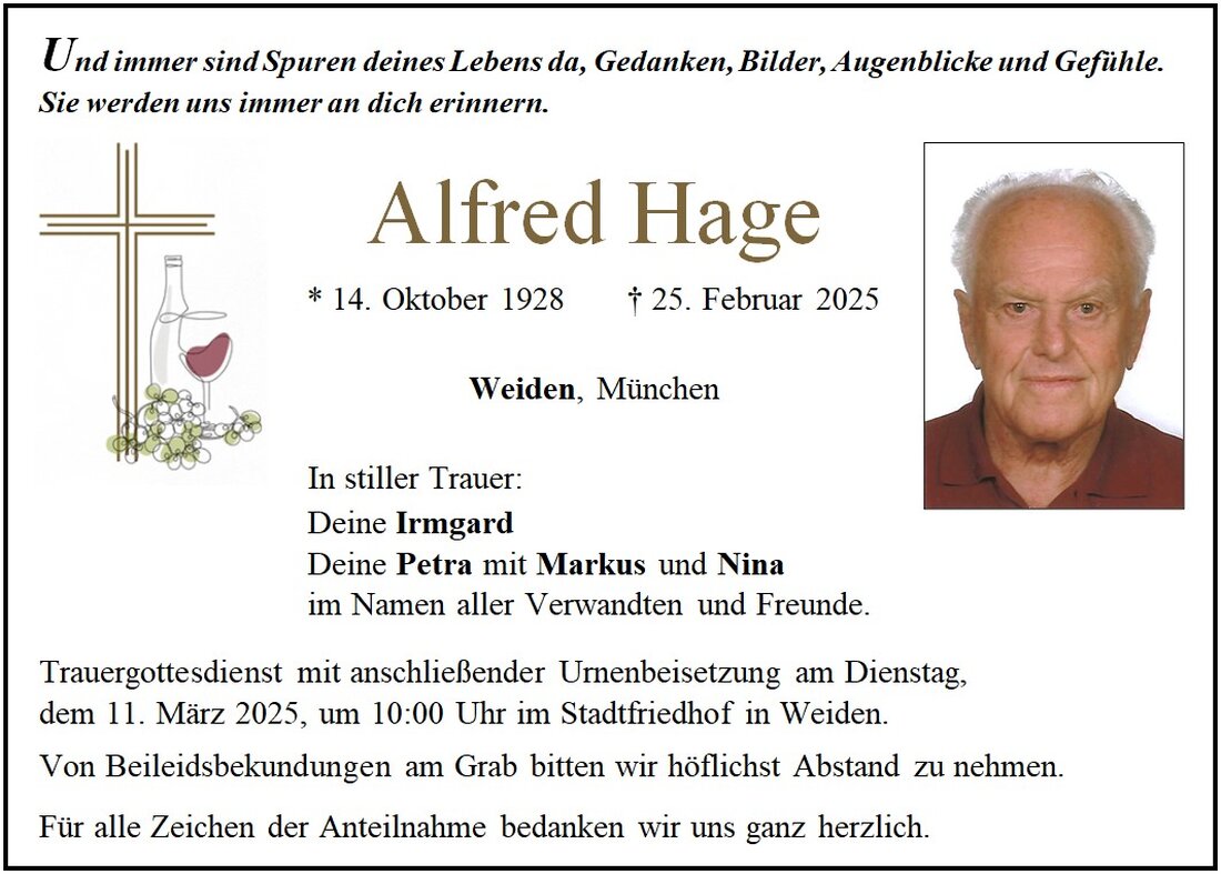 Begleitet durch: Bestattung Gronauer - Altenstadt/WN