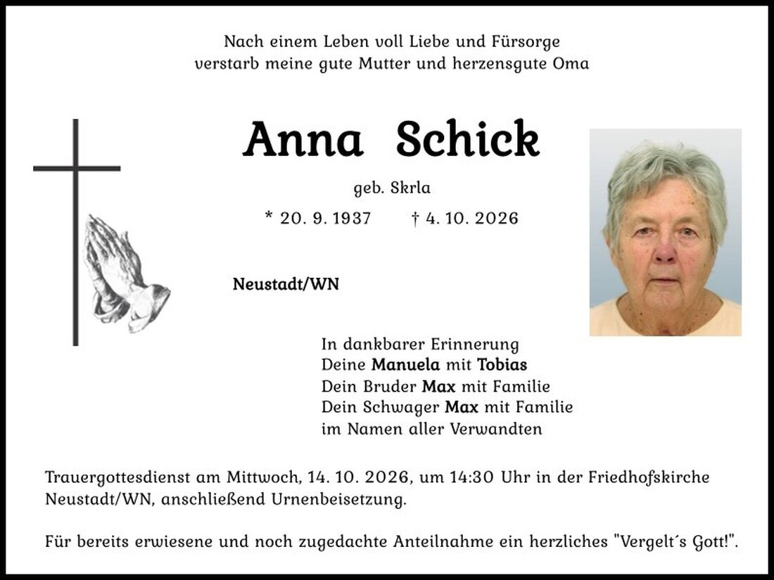 Begleitet durch: Bestattung Schmid - Neustadt/WN