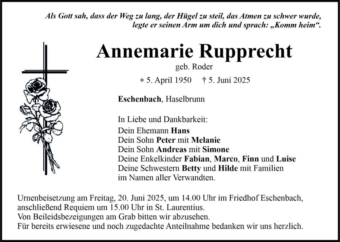 Begleitet durch: Bestattung Bauer - Weiden