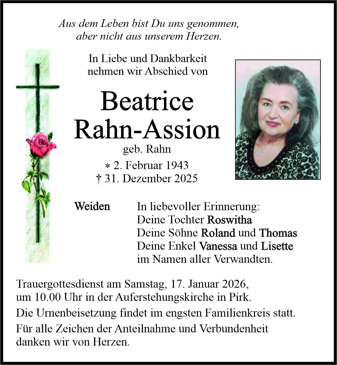 Begleitet durch: Bestattung Bauer - Weiden