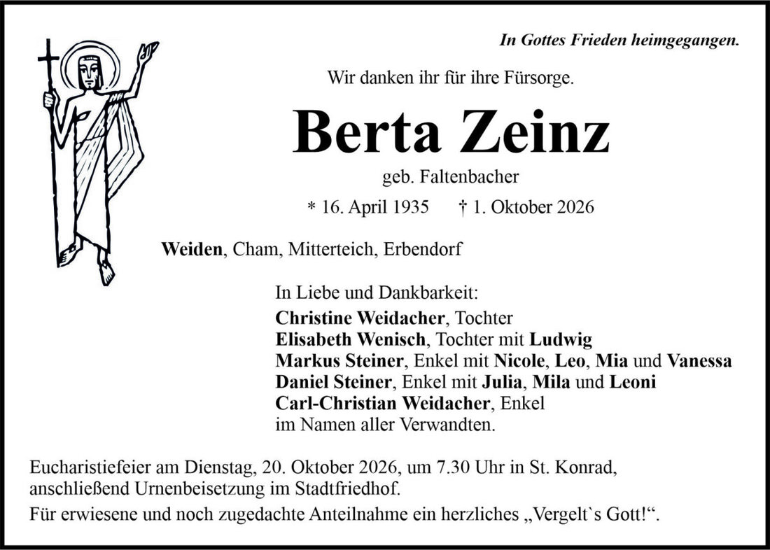 Begleitet durch: Bestattung Bauer - Weiden