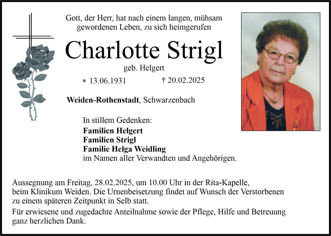 Begleitet durch: Bestattung Bauer - Weiden