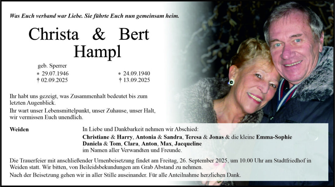 Begleitet durch: Bestattung Bauer - Weiden