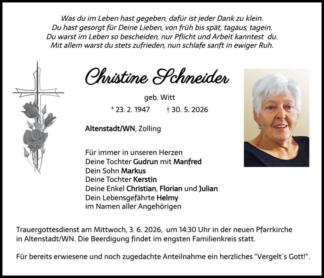 Begleitet durch: Bestattung Schmid - Neustadt/WN