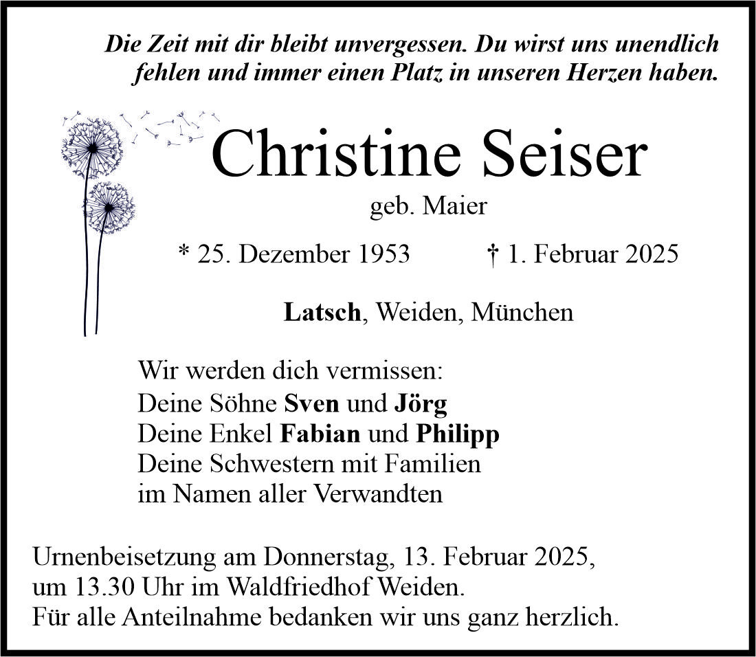 Begleitet durch: Bestattung Bauer - Weiden