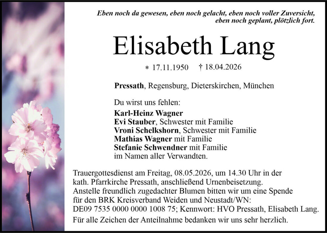 Begleitet durch: Bestattung Bauer - Weiden