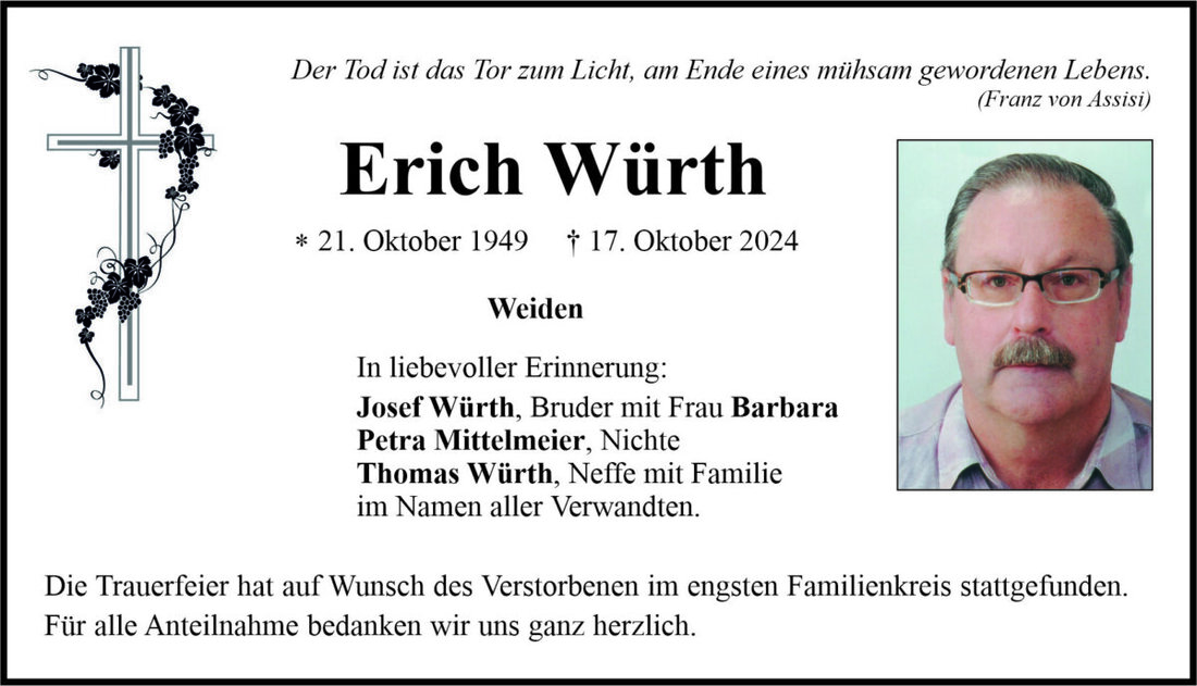 Begleitet durch: Bestattung Bauer - Weiden