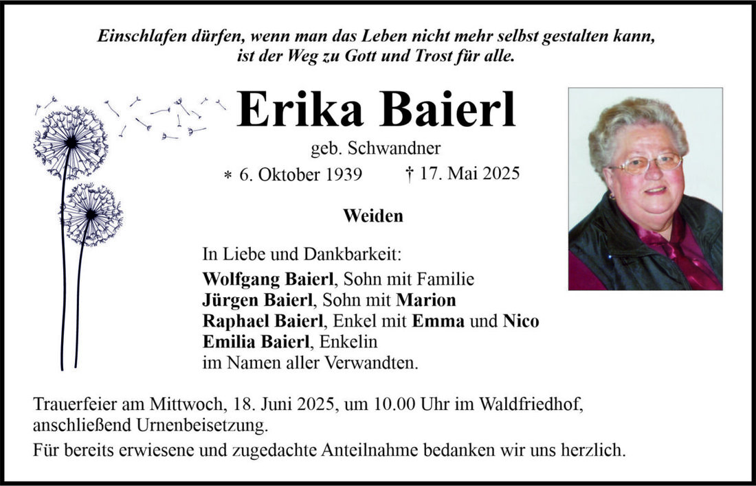 Begleitet durch: Bestattung Bauer - Weiden