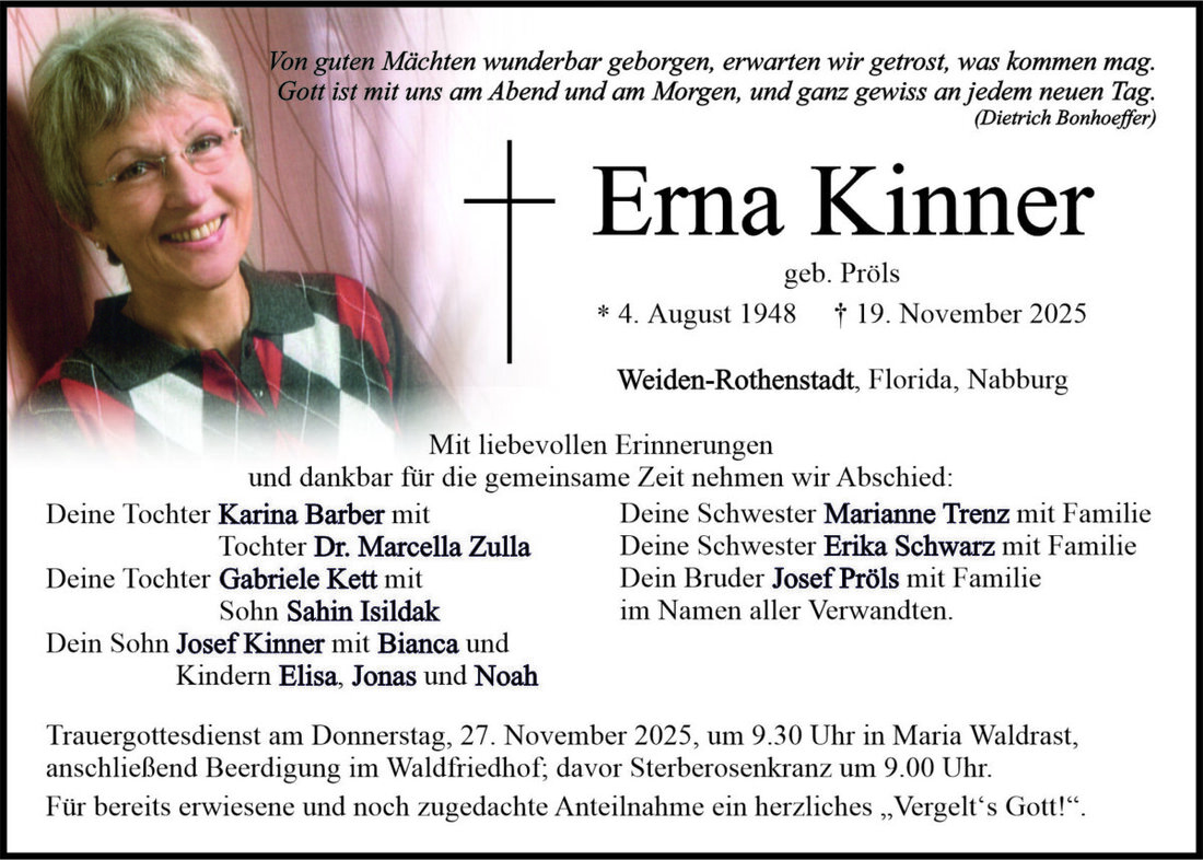 Begleitet durch: Bestattung Bauer - Weiden