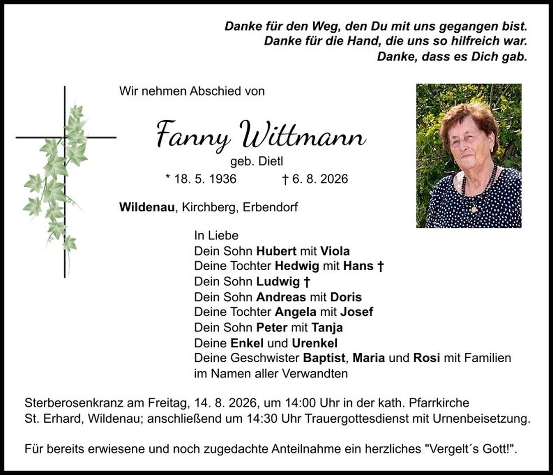 Begleitet durch: Bestattung Schmid - Neustadt/WN