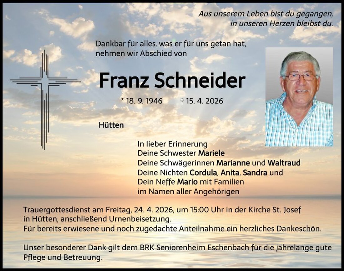 Begleitet durch: Bestattung Schmid - Neustadt/WN