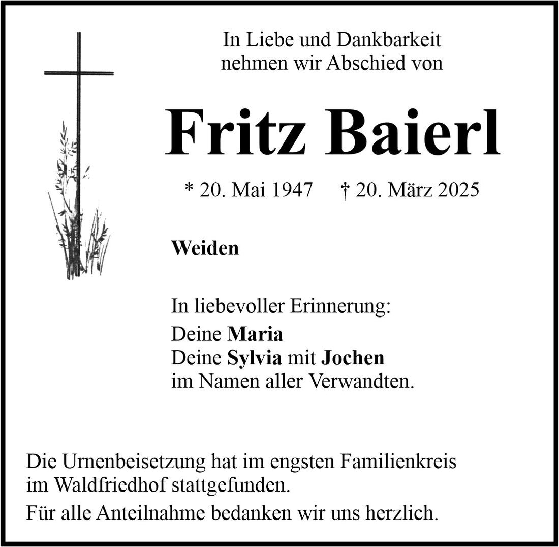 Begleitet durch: Bestattung Bauer - Weiden