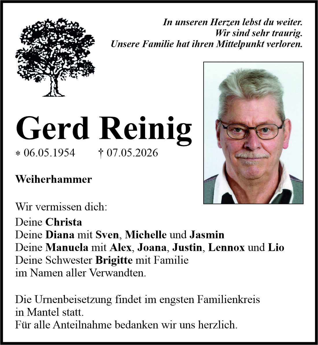 Begleitet durch: Bestattung Bauer - Weiden
