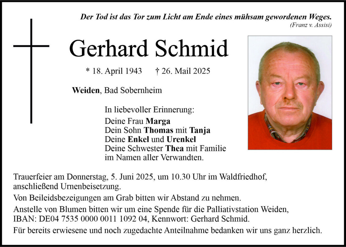 Begleitet durch: Bestattung Bauer - Weiden