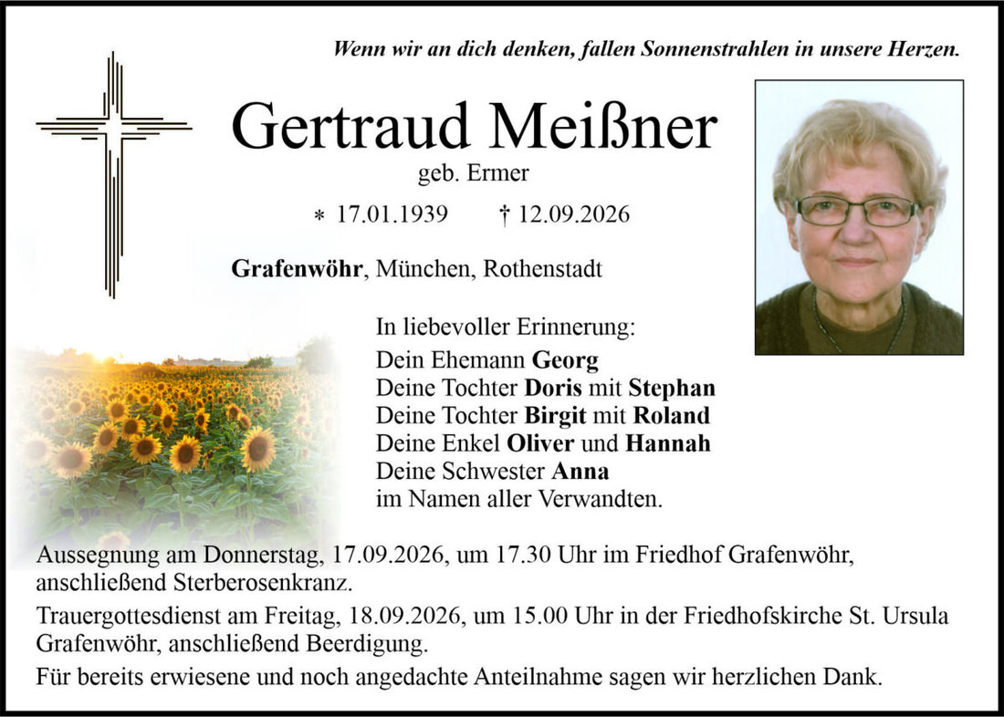 Begleitet durch: Bestattung Bauer - Weiden