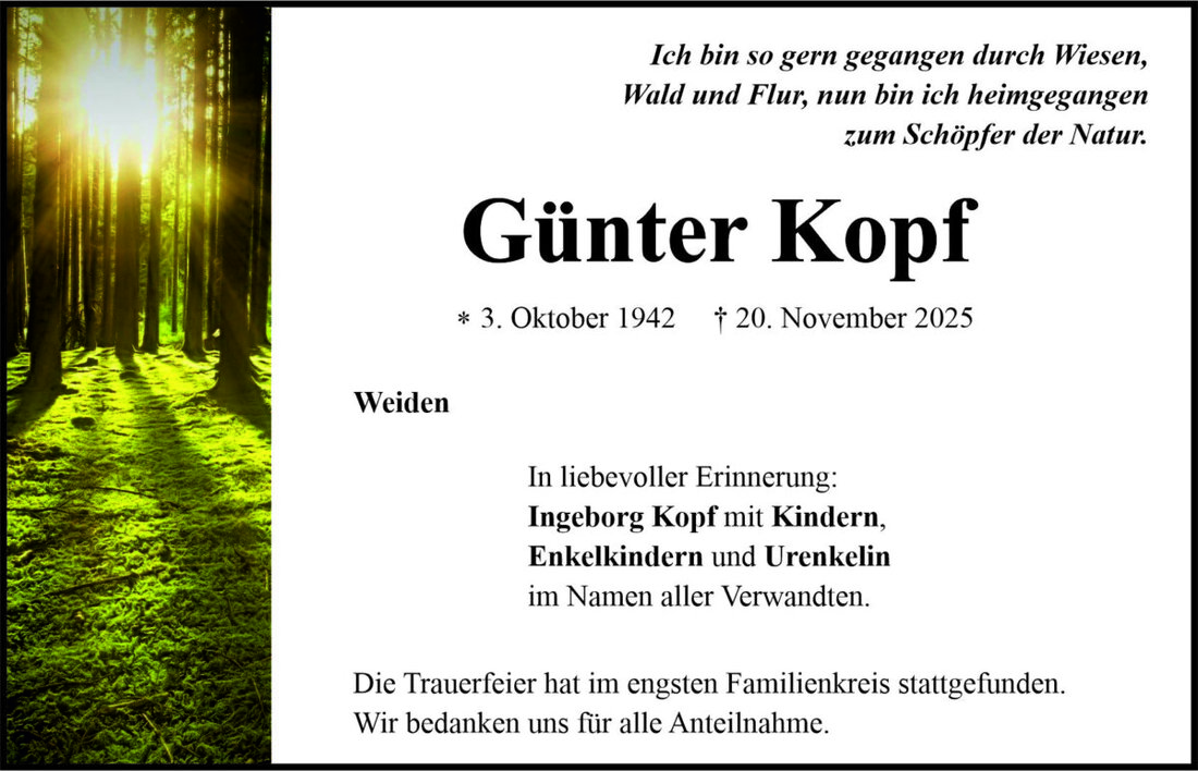 Begleitet durch: Bestattung Bauer - Weiden