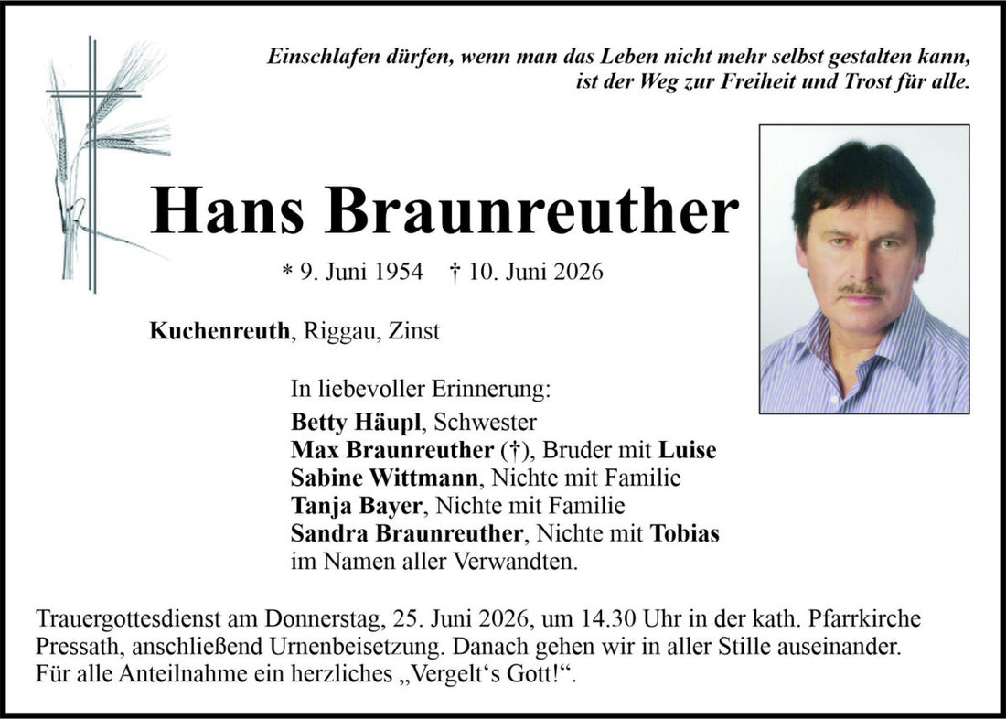 Begleitet durch: Bestattung Bauer - Weiden