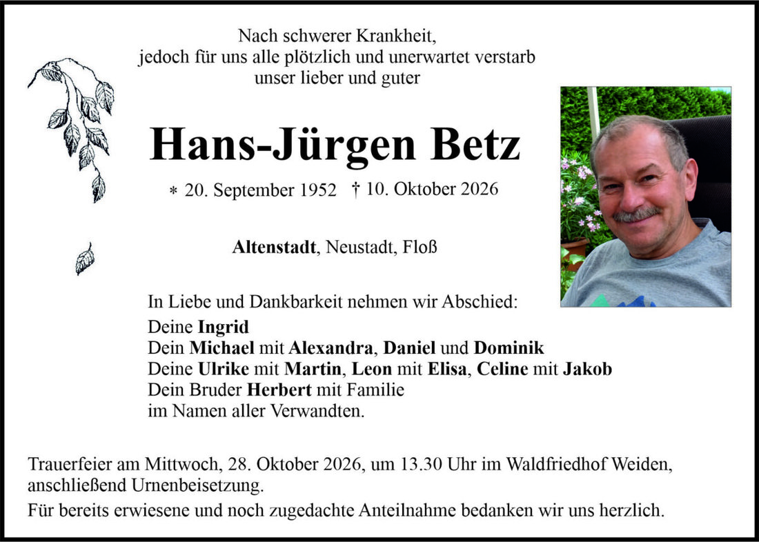 Begleitet durch: Bestattung Bauer - Weiden