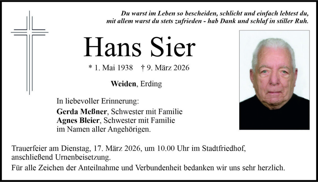 Begleitet durch: Bestattung Bauer - Weiden