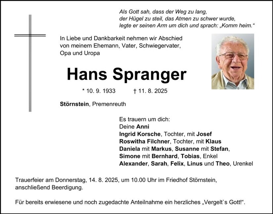 Begleitet durch: Bestattung Schmid - Neustadt/WN