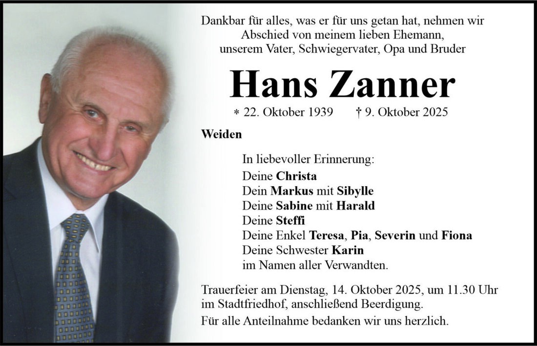 Begleitet durch: Bestattung Bauer - Weiden