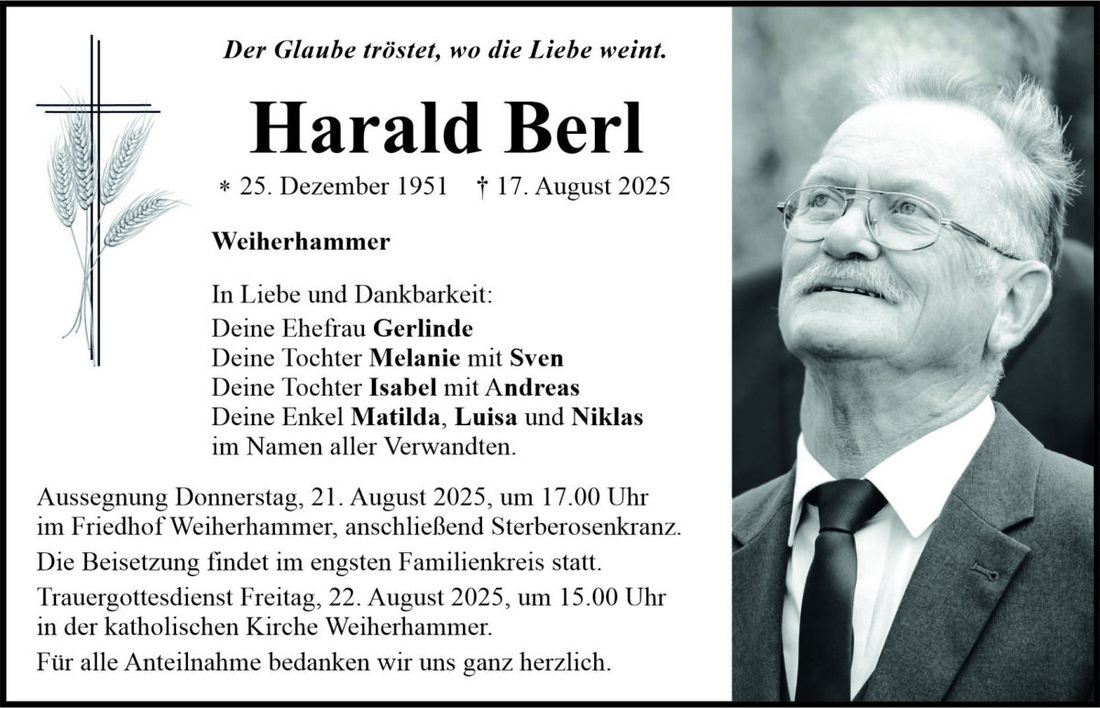 Begleitet durch: Bestattung Bauer - Weiden