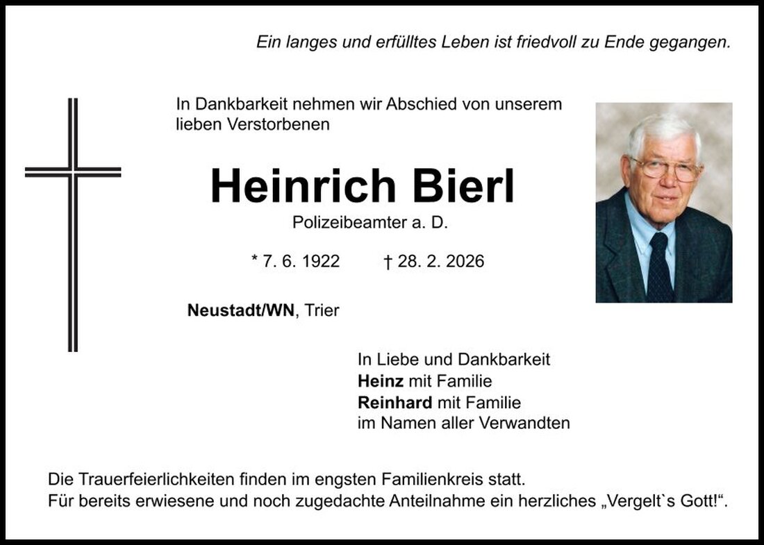 Begleitet durch: Bestattung Schmid - Neustadt/WN