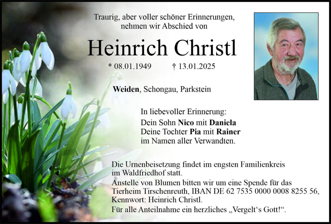 Begleitet durch: Bestattung Bauer - Weiden