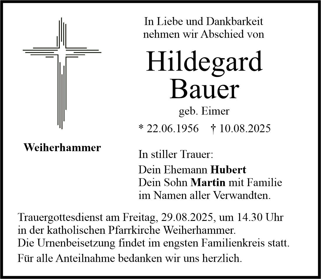 Begleitet durch: Bestattung Bauer - Weiden