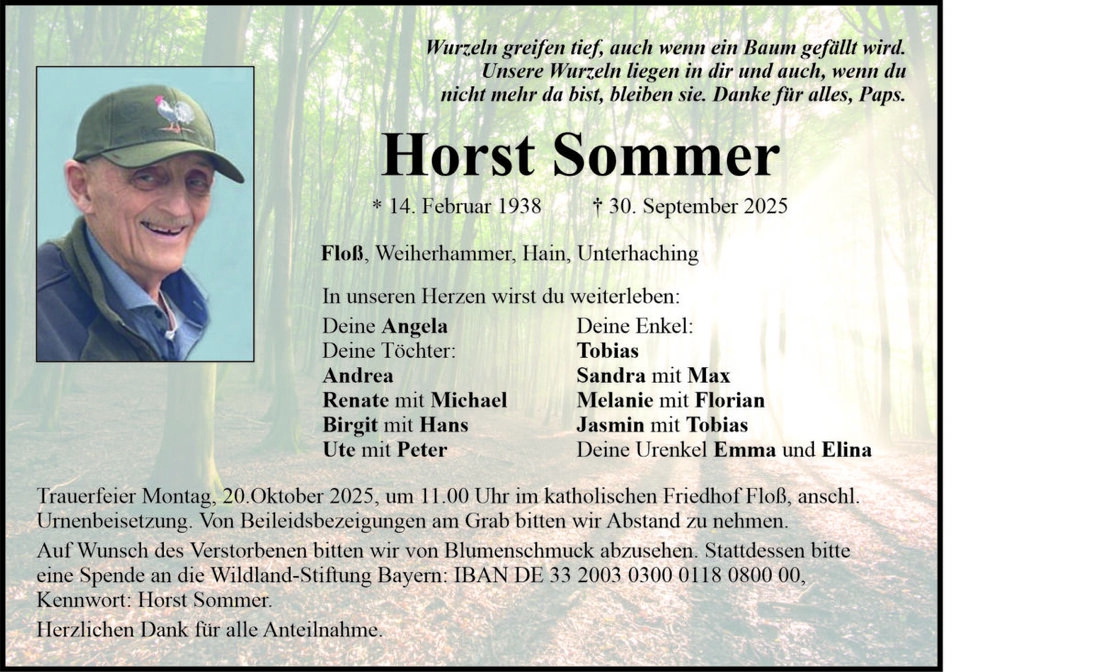 Begleitet durch: Bestattung Bauer - Weiden