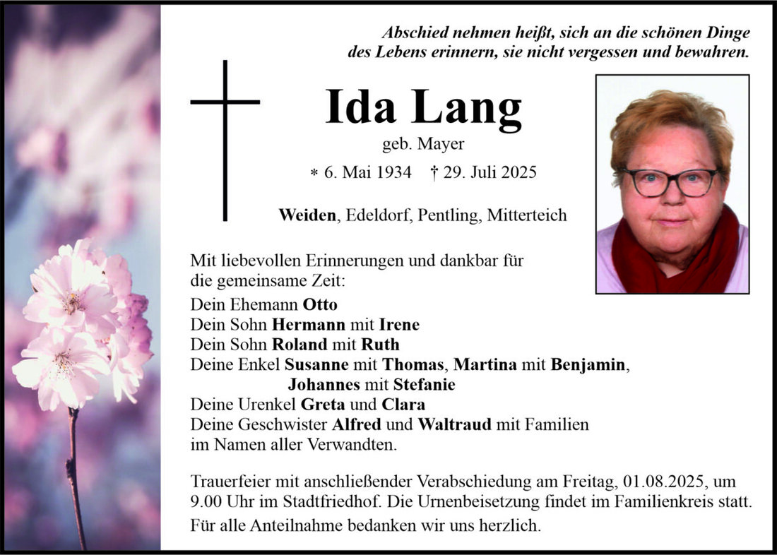 Begleitet durch: Bestattung Bauer - Weiden