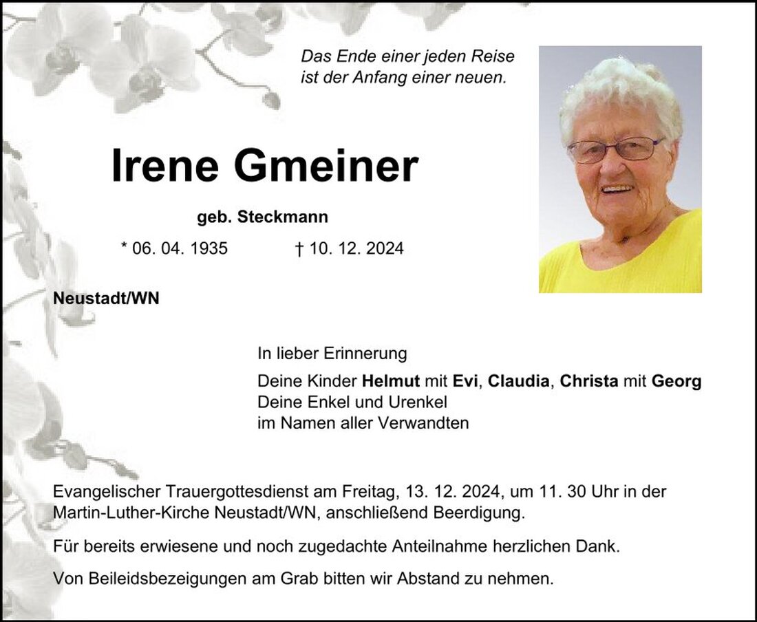 Begleitet durch: Bestattung Schmid - Neustadt/WN