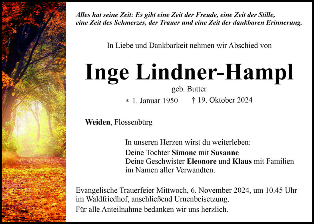 Begleitet durch: Bestattung Bauer - Weiden