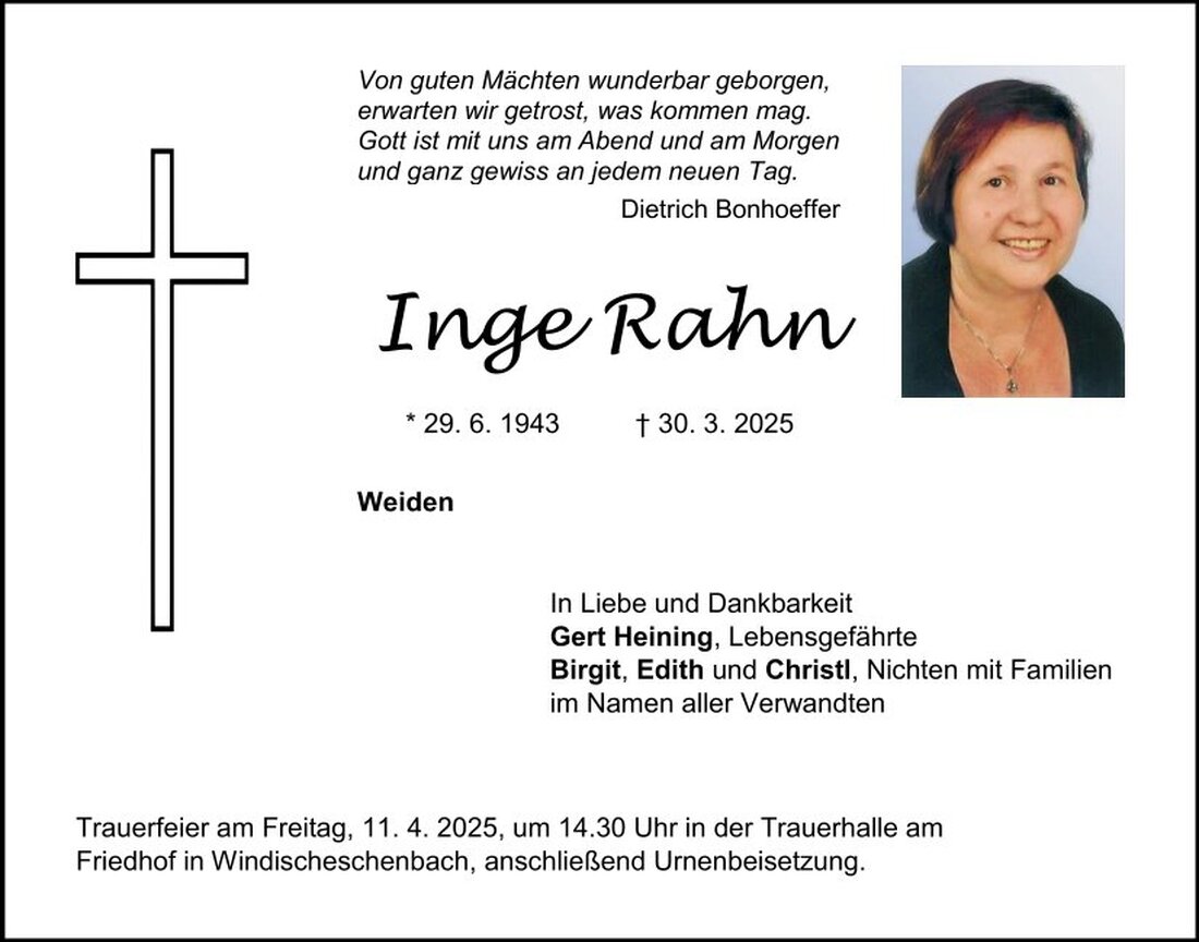 Begleitet durch: Bestattung Schmid - Neustadt/WN