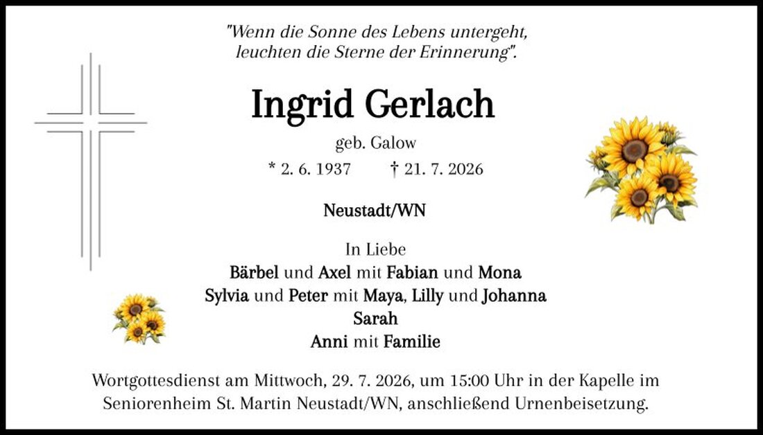Begleitet durch: Bestattung Schmid - Neustadt/WN