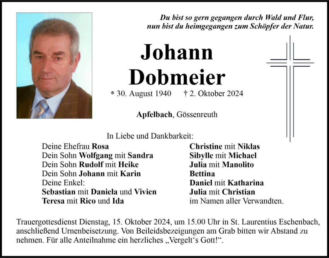 Begleitet durch: Bestattung Bauer - Weiden