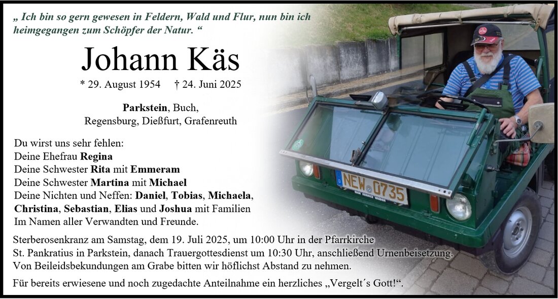 Begleitet durch: Bestattung Gronauer - Altenstadt/WN